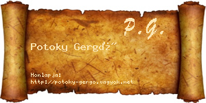 Potoky Gergő névjegykártya